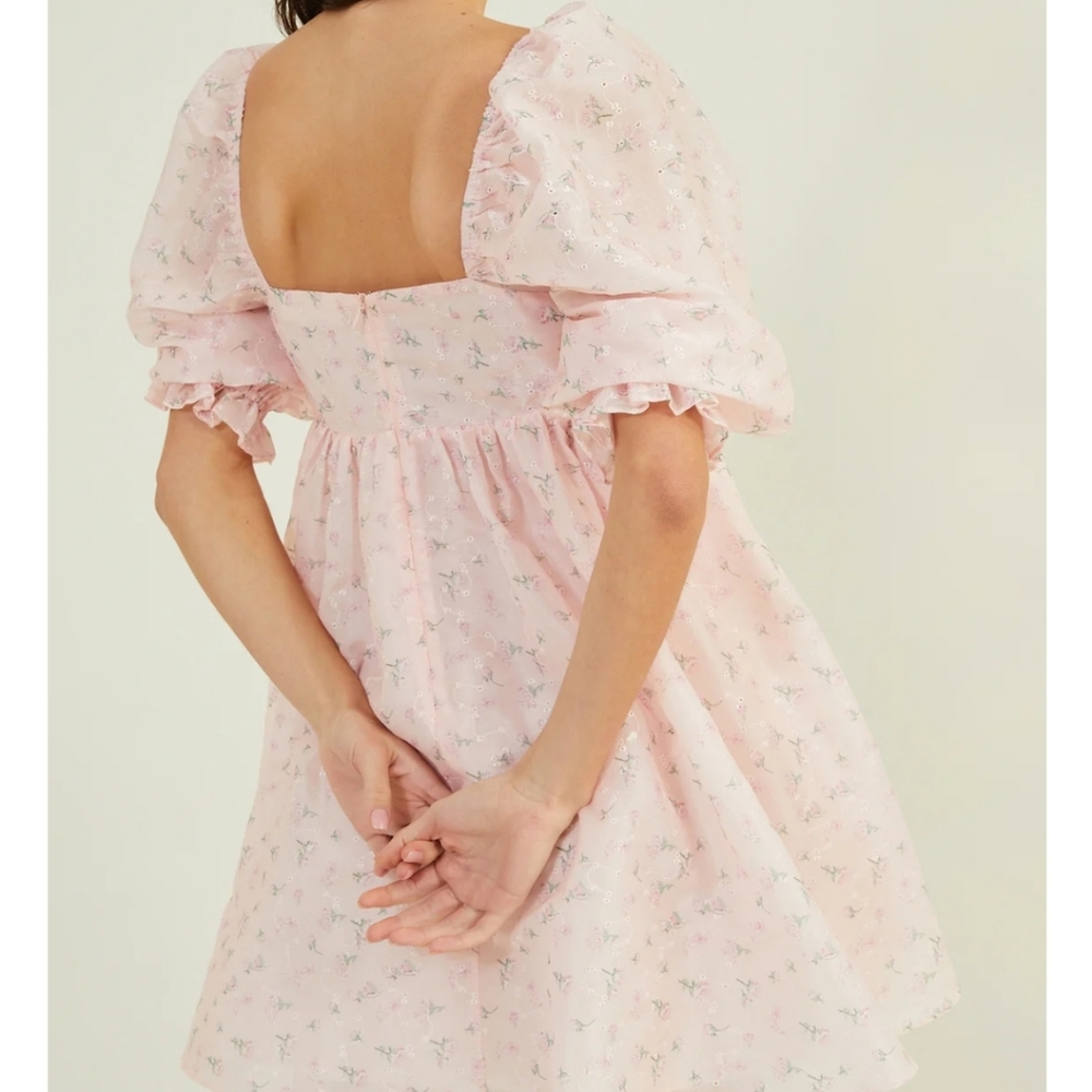 NWT- Altar'd State Pink Floral Mini Dress - Picture 3 of 10